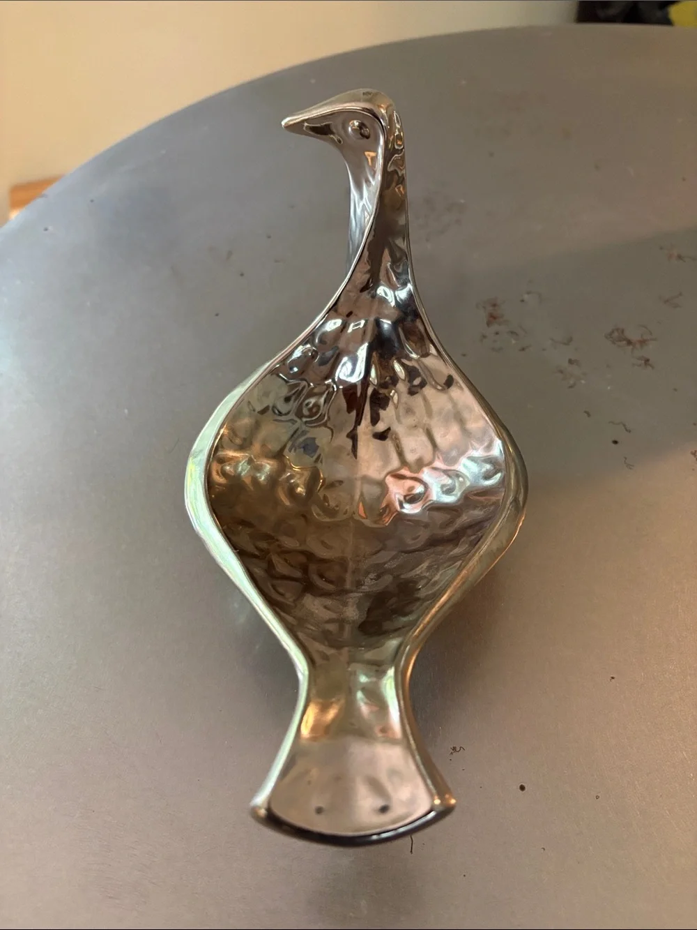 Jonathan Adler Menagerie Medium Bird Bowl Silver Chrome Glazed Retired Rare